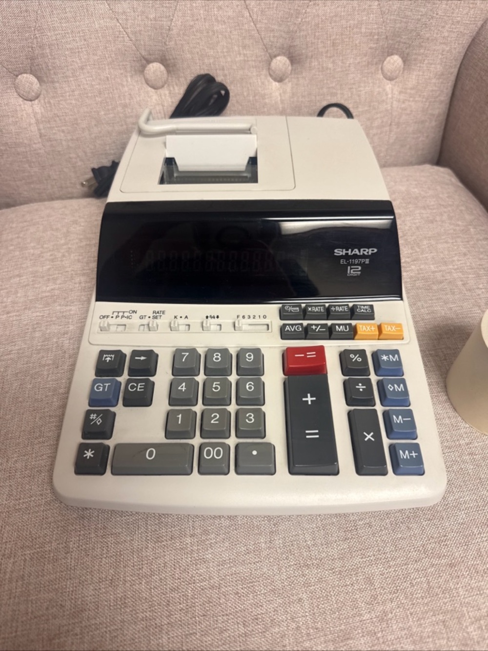 Sharp EL-1197PII Printing Desktop Calculator in Light Gray, perfect condition